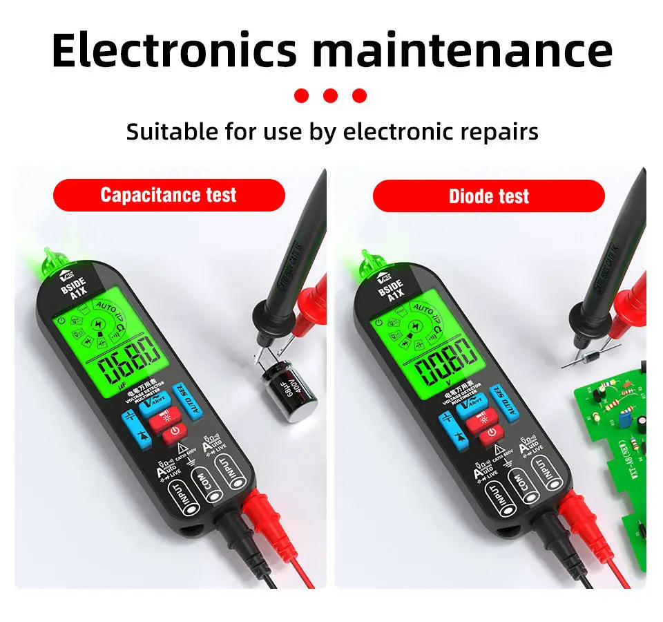 BSIDE A1X Digital Multimeter Fully Automatic Anti-Burn Intelligent Live Wire Detector AC/DC Voltage electrician tester tools